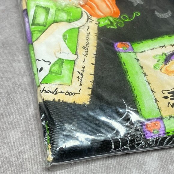 Halloween Vinyl Tablecloth 52"x70" Oblong Pumpkins Pies Ghosts Design 2003 - Picture 6 of 6